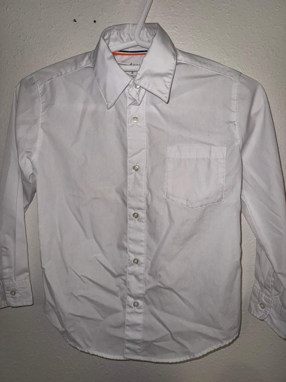 French Toast White Boy Button-Down Shirt| size 8